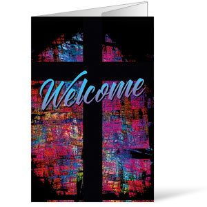 Welcome Cross Stained Glass Bulletins