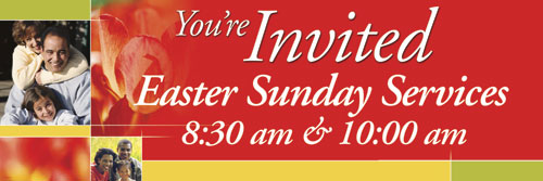 Banners, Easter, Spring Invited - Multi  - 12, 4' x  12'