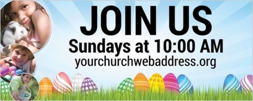 Banners, Easter, Free Egg Hunt - 4 x 10, 4' x 10'