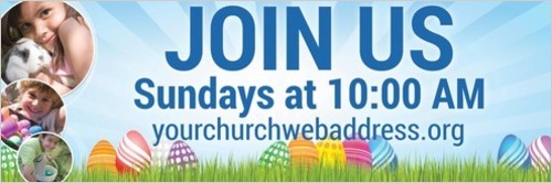 Banners, Easter, Free Egg Hunt - 4x12, 4' x  12'