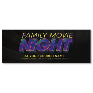 Family Movie Night Neon ImpactBanners