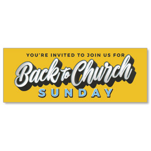 Back to Church Sunday Celebration Stock Outdoor Banners