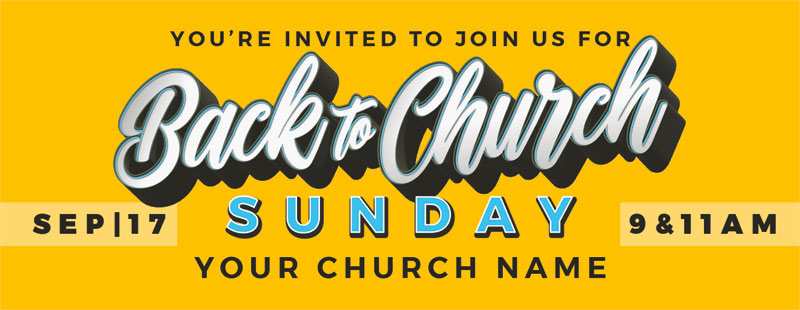 Banners, Back To Church Sunday, Back to Church Sunday Celebration, 3' x 8'