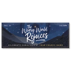 Weary World Rejoices Blue ImpactBanners