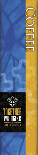 Banners, Make a Difference Coffee Blue, 2' x 8'
