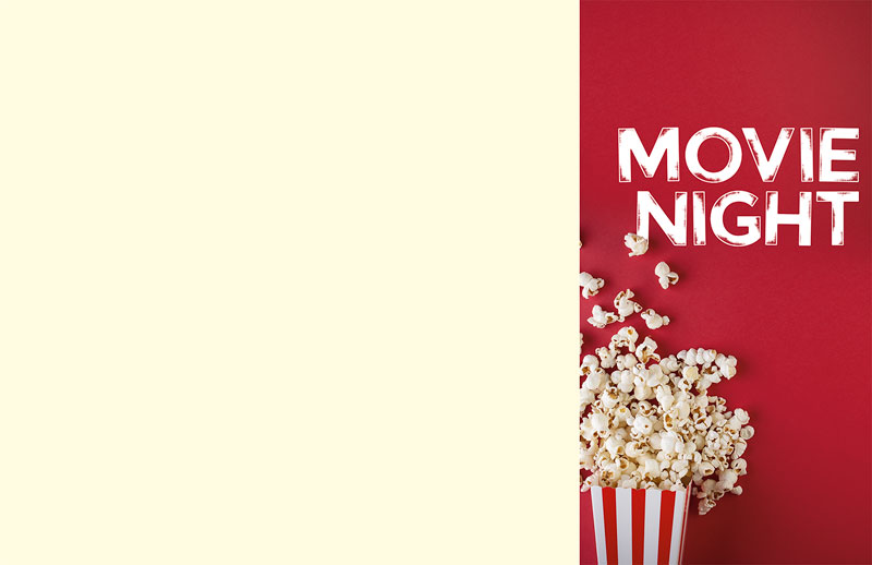 Bulletins, Summer - General, Movie Night Popcorn, 11 x 17