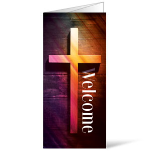 Welcome Cross Colorful Wood Bulletins