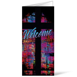Welcome Cross Stained Glass Bulletins