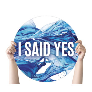 Water Baptism I Said Yes Circle Handheld Signs