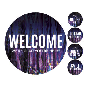 Scatter Greeter Set Circle Handheld Signs