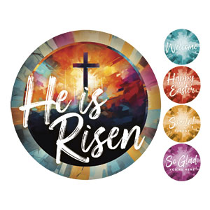 He Is Risen Hope Set Circle Handheld Signs