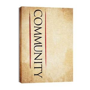 Red Script  Community 24in x 36in Canvas Prints