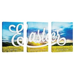 Easter Field Triptych  24in x 36in Canvas Prints