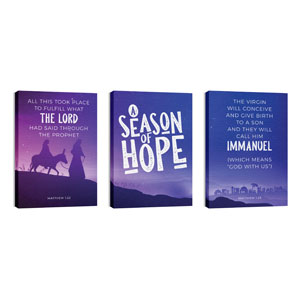 A Season Of Hope Purple Triptych 24in x 36in Canvas Prints