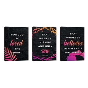 John 3:16 Triptych 24in x 36in Canvas Prints