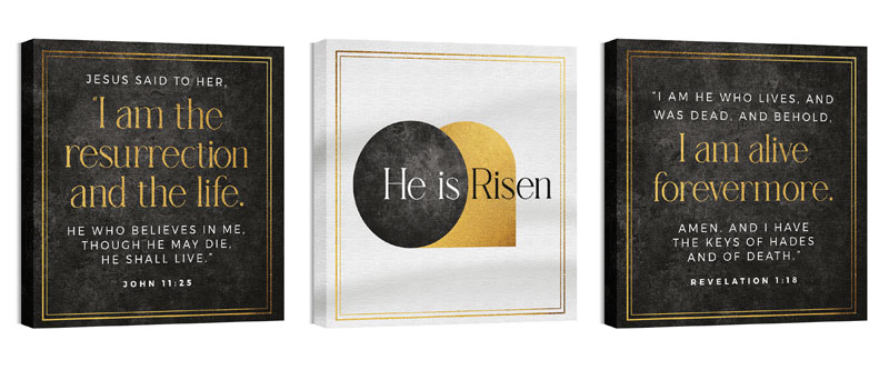 Undefined, Easter, He Is Risen Gold Triptych