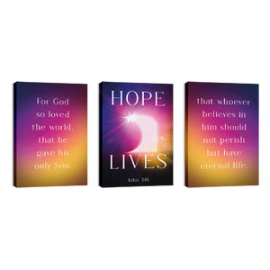 Hope Lives Tomb Triptych 24in x 36in Canvas Prints