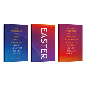Glow Easter Triptych 30in x 50in Canvas Prints