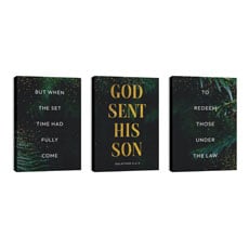 Green Pine Christmas Triptych 