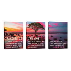 Tree by Streams Psalm 1:1-3 Triptych 