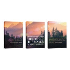 Mountain Light Psalm 121:1-3 Triptych 