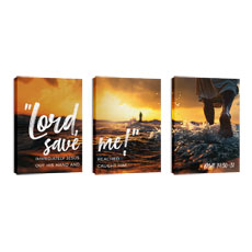 Scripture Prints Matthew 14:30-31 Triptych 