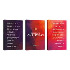 Vibrant Paint Christmas Triptych 