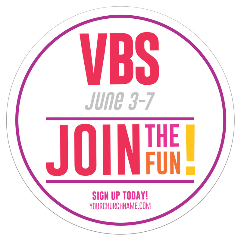 InviteCards, VBS / Camp, Curved Colors VBS Join the Fun, 4 Circle