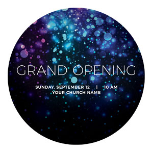 Grand Opening Shimmer Circle InviteCards 