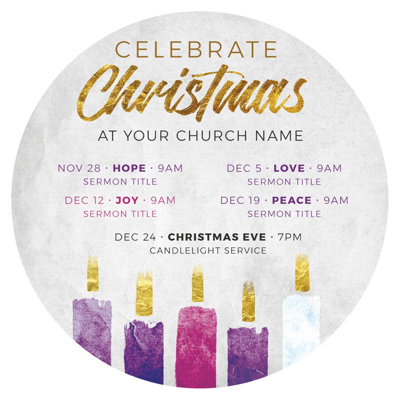 InviteCards, Christmas, Christmas Advent Candles, 4 Circle
