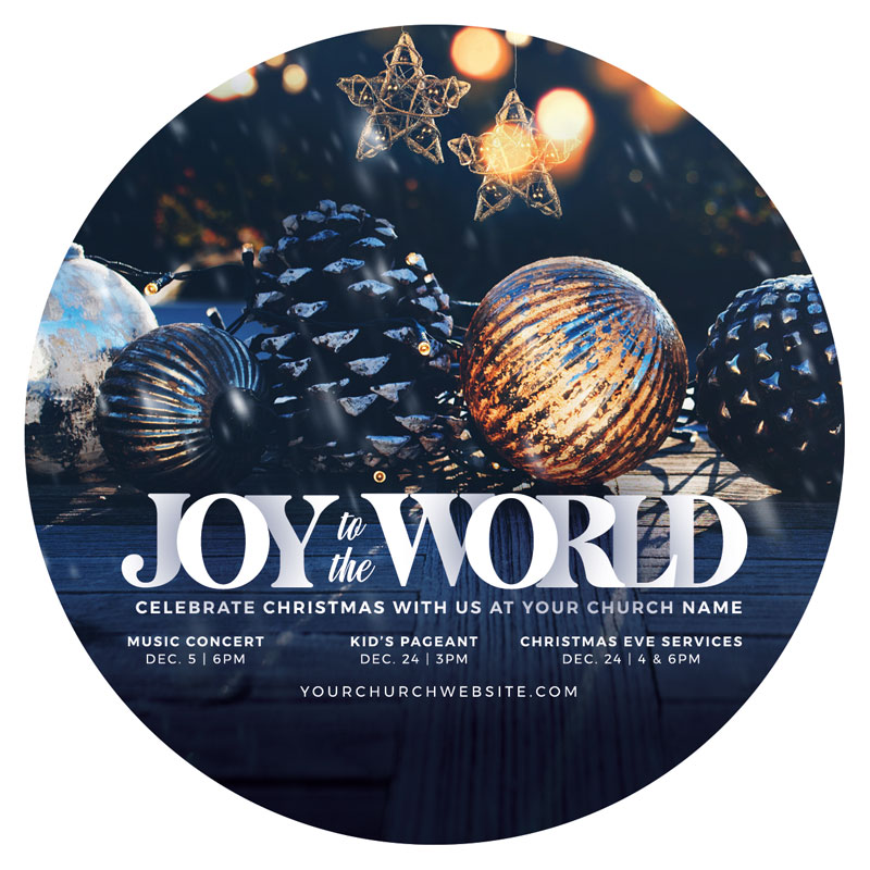 InviteCards, Christmas, Joy To The World Christmas, 4 Circle