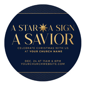 A Star A Sign A Savior Circle InviteCards 