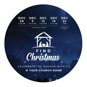 Find Christmas Circle InviteCards 