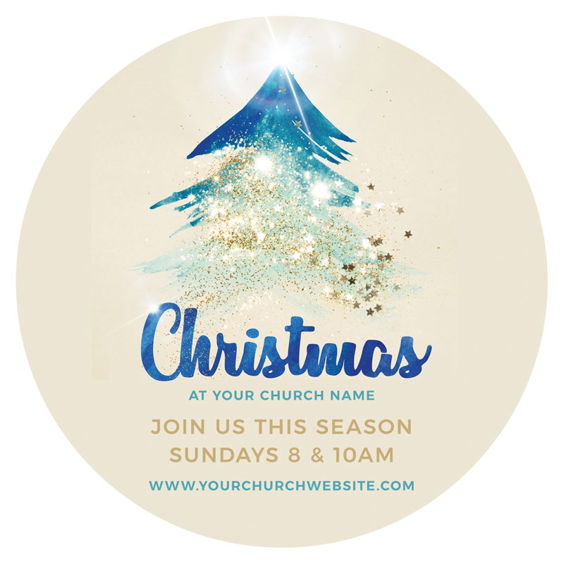 InviteCards, Christmas, Christmas Sparkle Tree, 4 Circle