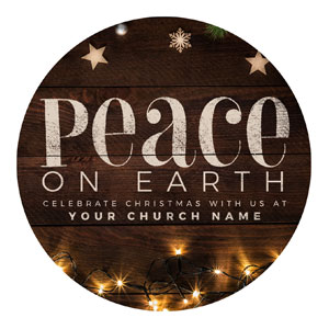 Peace On Earth Stars Circle InviteCards 