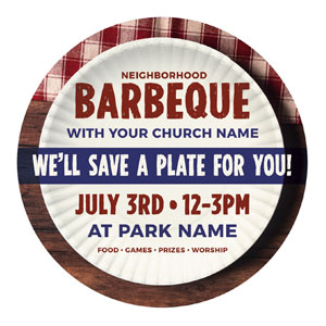 Barbeque Plate Circle InviteCards 