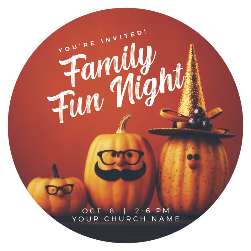 InviteCards, Fall - General, Family Fun Night, 4 Circle