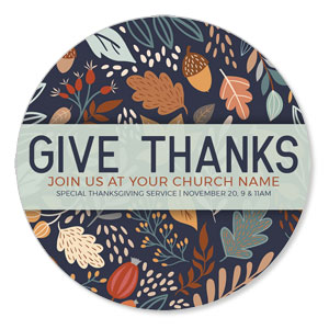 Autumn Give Thanks Circle InviteCards 