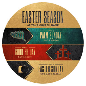 Easter Season Icons Circle InviteCards 