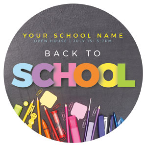 Back To School Colors Circle InviteCards 