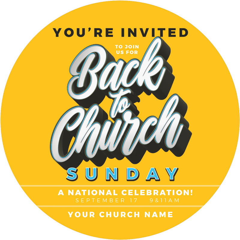 InviteCards, Back To Church Sunday, Back to Church Sunday Celebration, 4 Circle