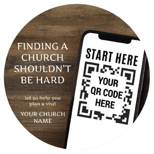 Find A Church QR Code Circle InviteCards 