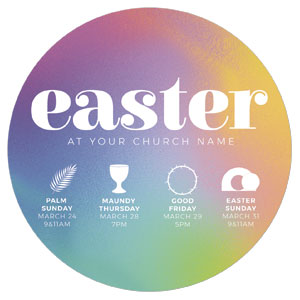 Bright Easter Icons Circle InviteCards 