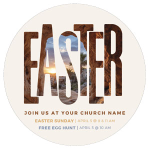 Easter Tomb View Circle InviteCards 