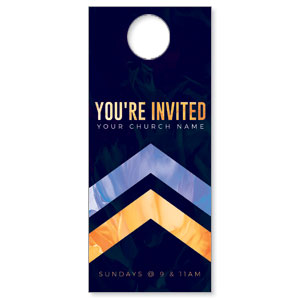 Invited Gold Purple Chevron DoorHangers