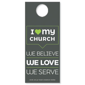 ILMC Believe Love Serve DoorHangers