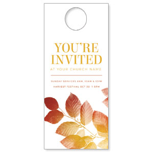 You're Invited Fall Leaves DoorHangers