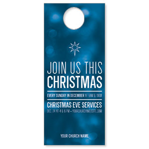Join Us Christmas Bokeh DoorHangers