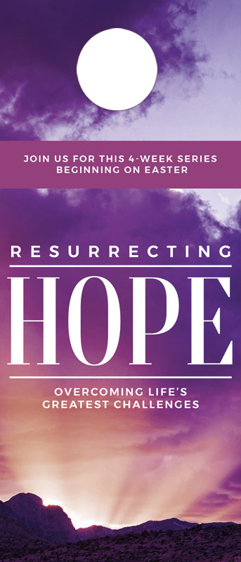 Door Hangers, Easter, Resurrecting Hope, Standard size 3.625 x 8.5, with 3 per 8.5 x 11 sheet