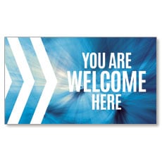 Chevron Blue Welcome Here Invite 